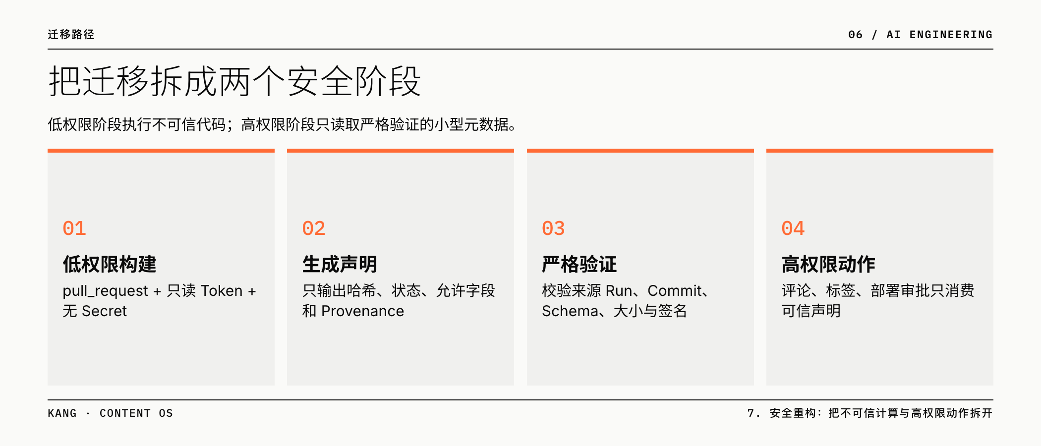 把迁移拆成两个安全阶段