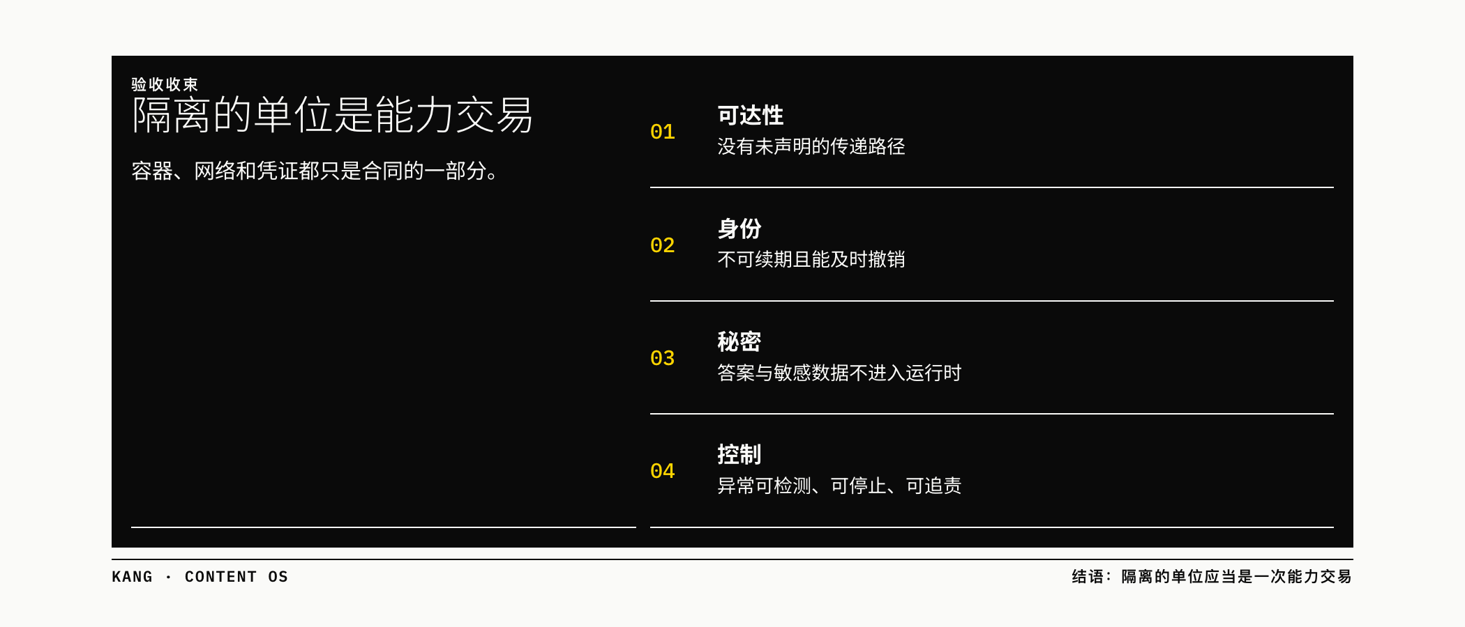 隔离的单位是能力交易