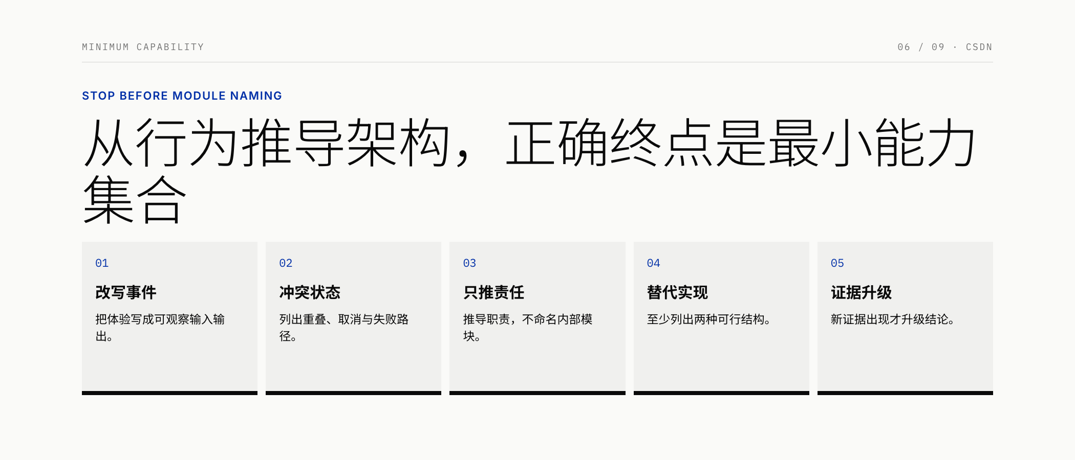 从行为推到最小能力集合的五步方法