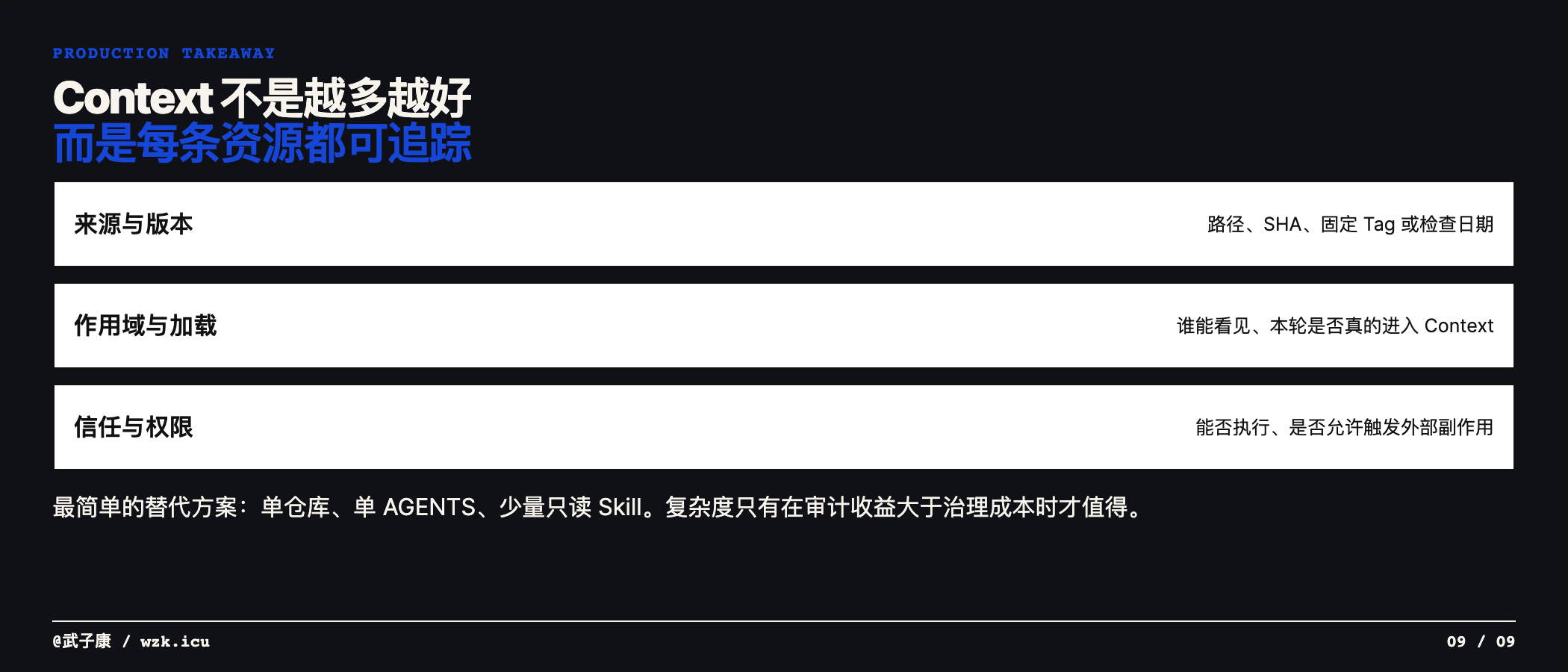 Context 资源治理的生产结论