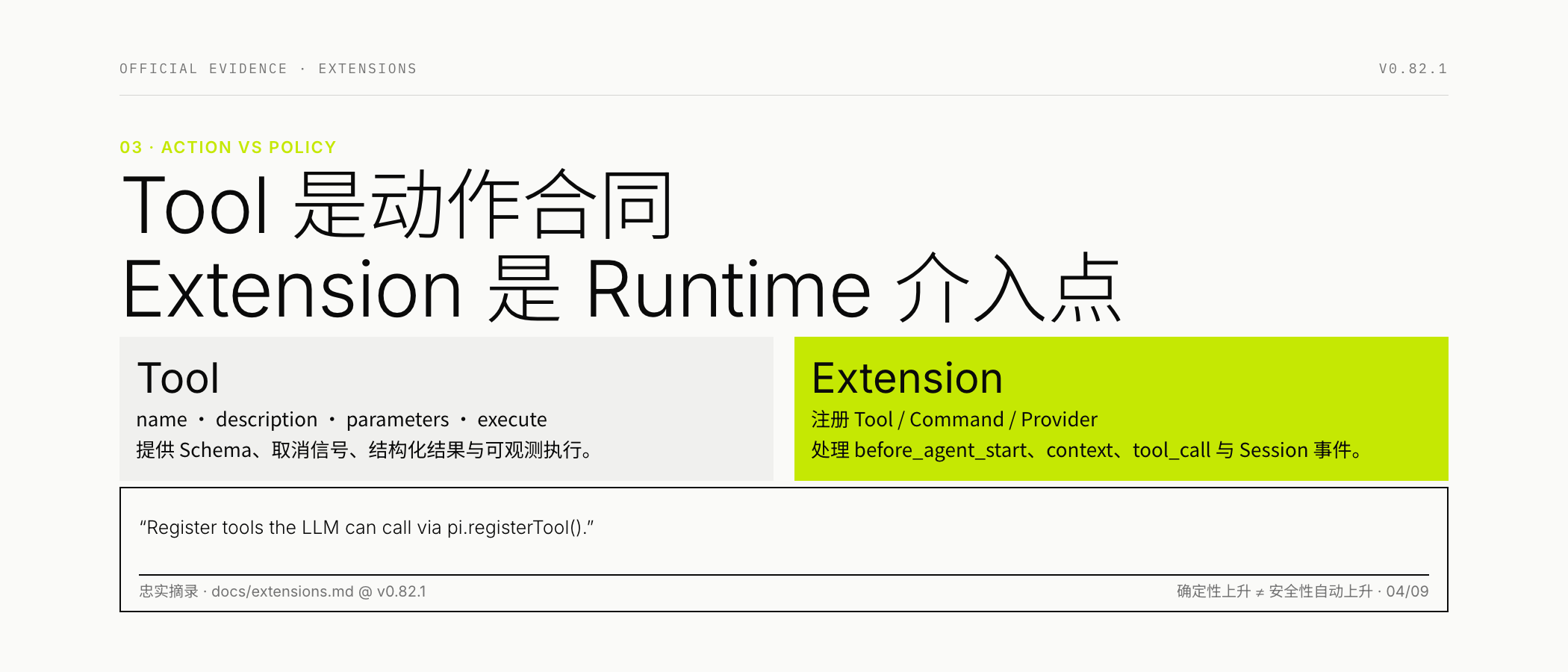 Tool 与 Extension 的职责分离