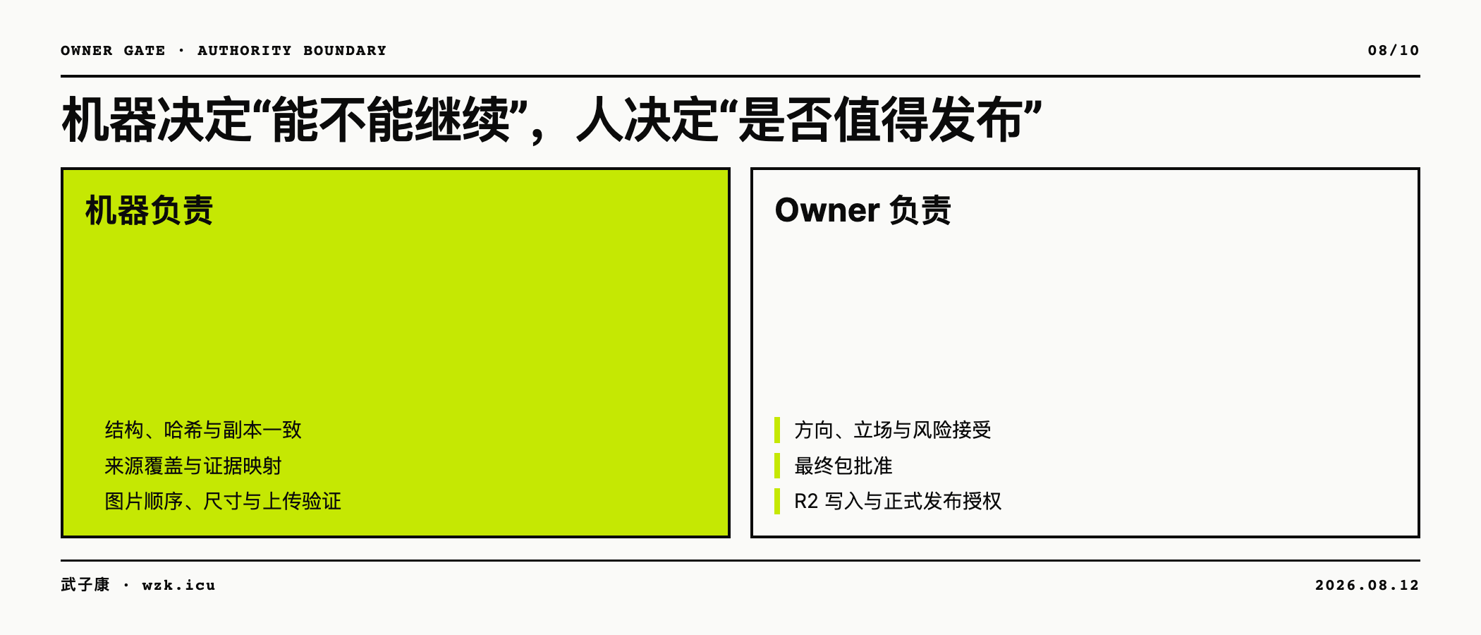机器门禁与 Owner 权限分离