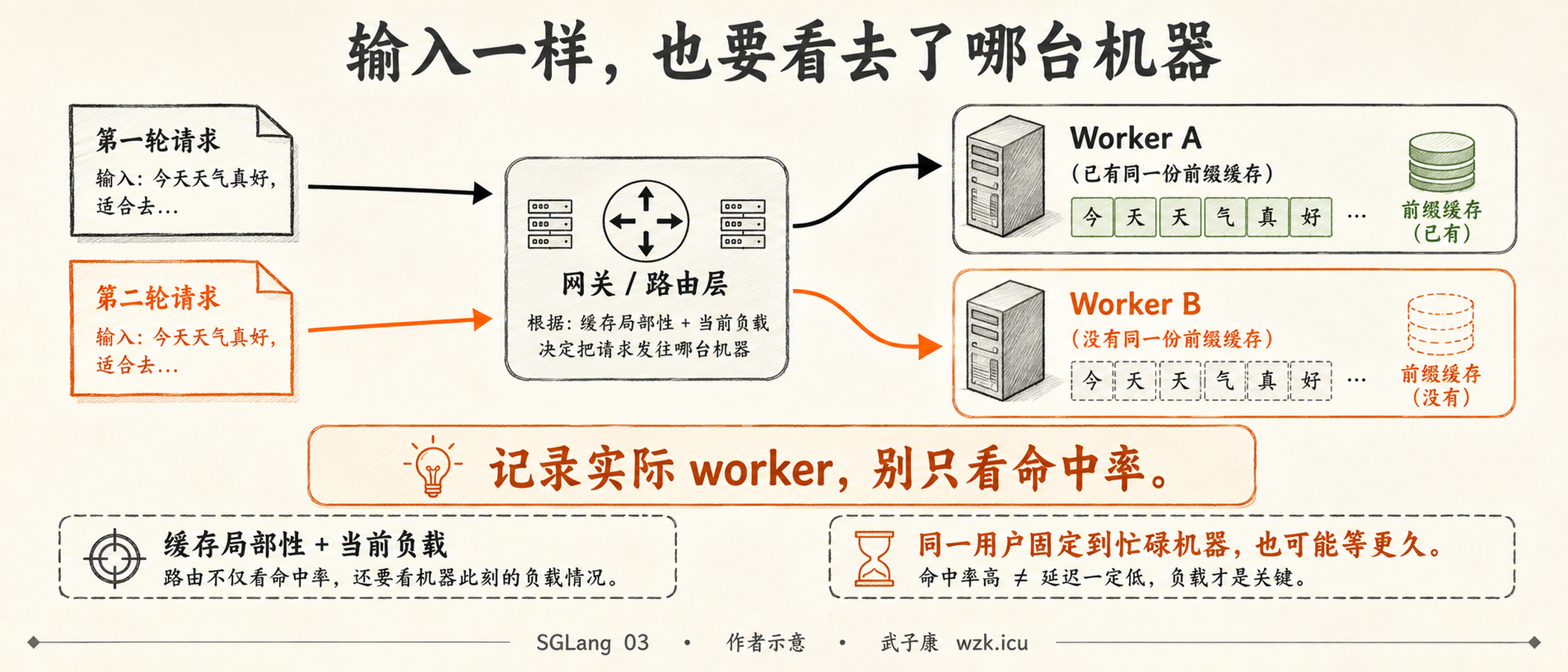 两轮请求落点示意