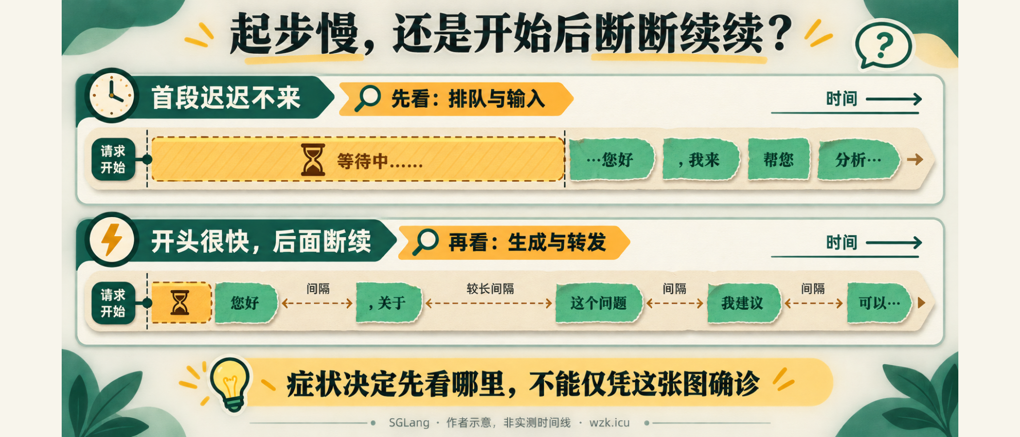 起步慢，还是开始后断断续续？