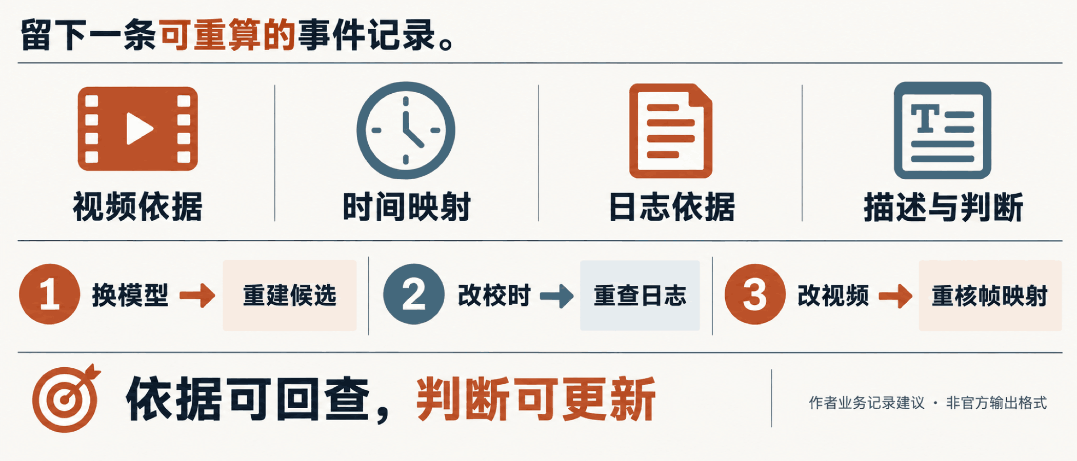 留下一条可重算的事件记录