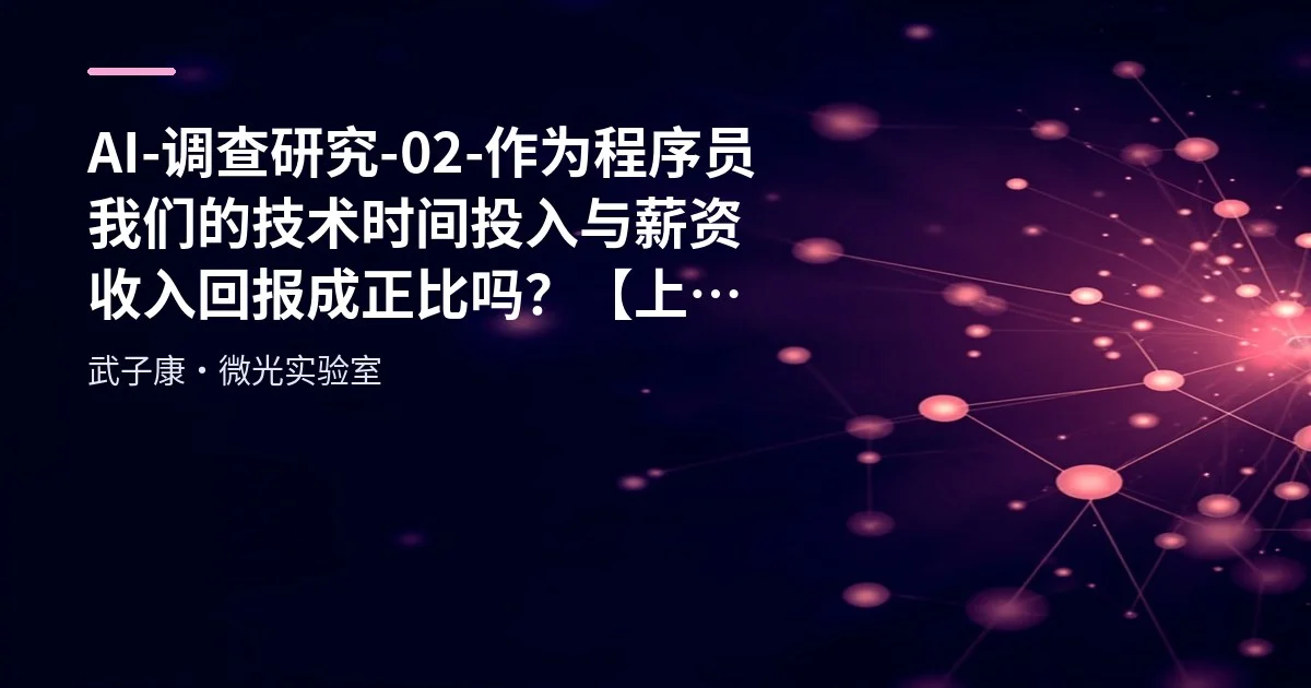 AI-调查研究-02-作为程序员 我们的技术时间投入与薪资收入回报成正比吗？【上篇】