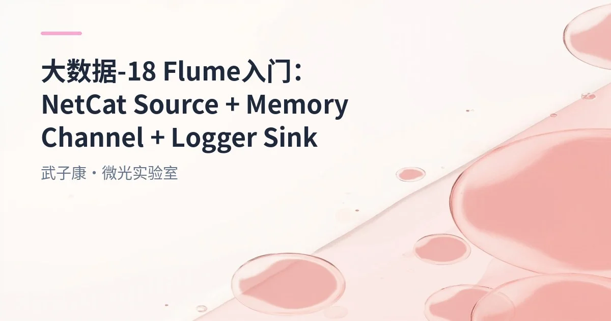 大数据-18 Flume 入门：NetCat Source + Memory Channel + Logger Sink