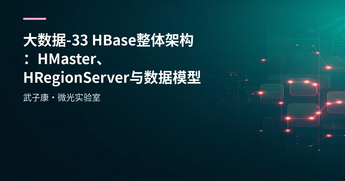 大数据-33 HBase 整体架构：HMaster、HRegionServer 与数据模型