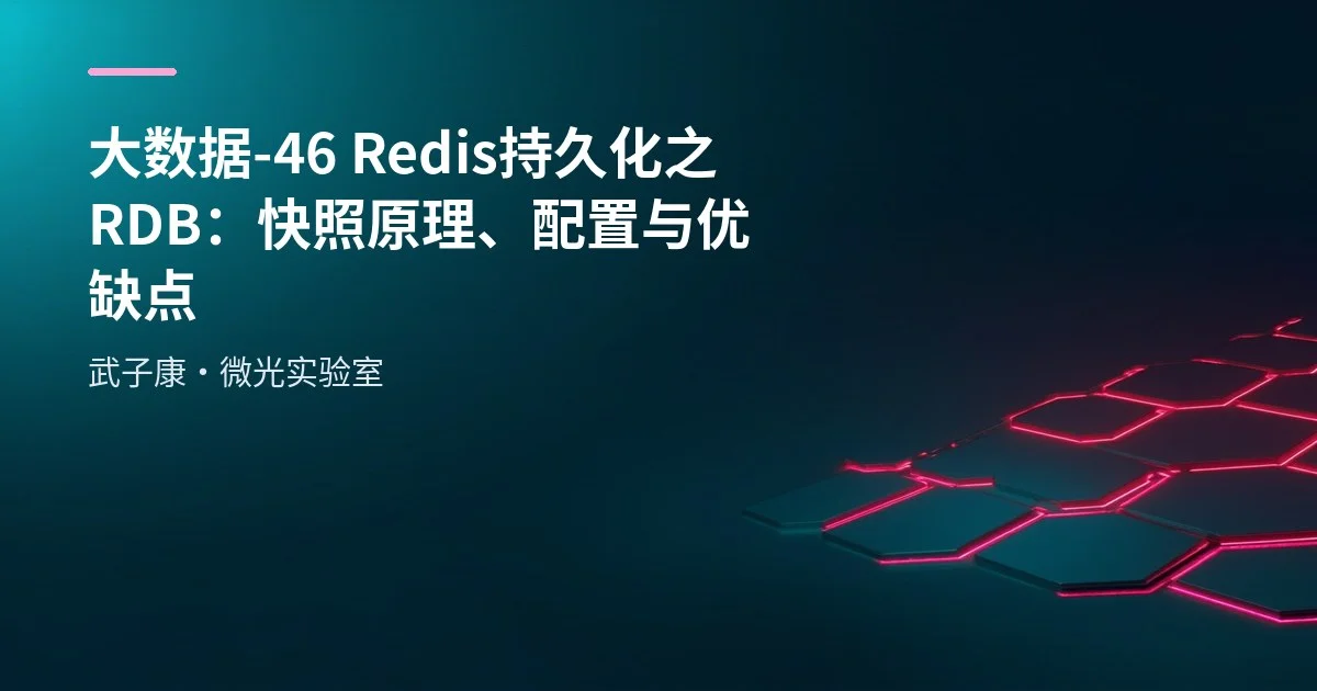大数据-46 Redis 持久化之 RDB：快照原理、配置与优缺点