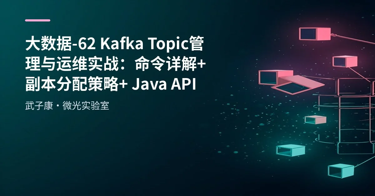 大数据-62 Kafka Topic 管理与运维实战：命令详解 + 副本分配策略 + Java API