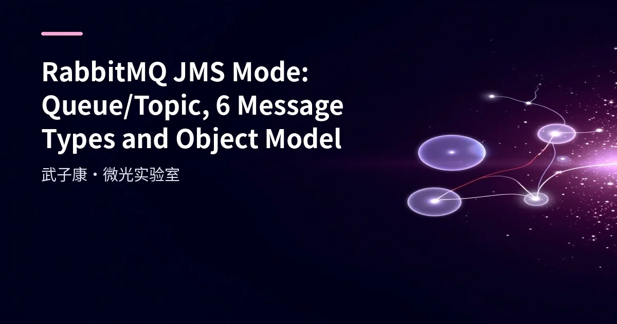 RabbitMQ JMS Mode: Queue/Topic, 6 Message Types and Object Model