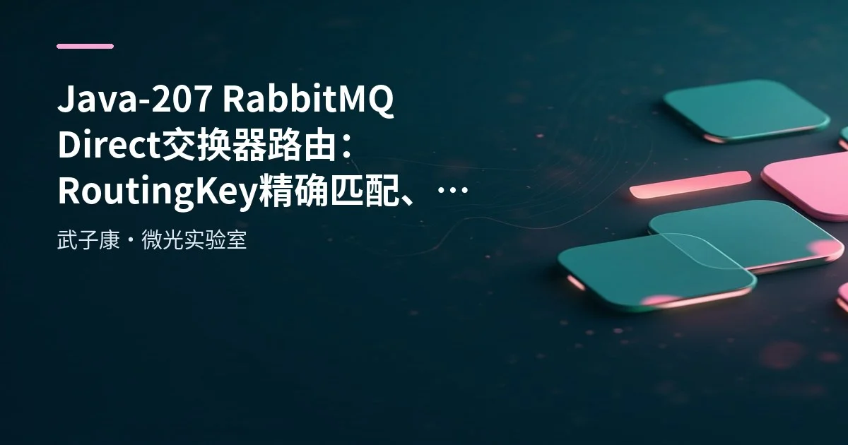 Java-207 RabbitMQ Direct 交换器路由：RoutingKey 精确匹配、队列多绑定与日志分流实战