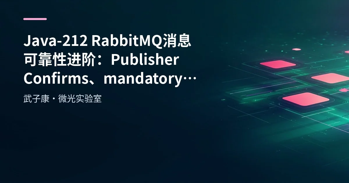 Java-212 RabbitMQ 消息可靠性进阶：Publisher Confirms、mandatory Return