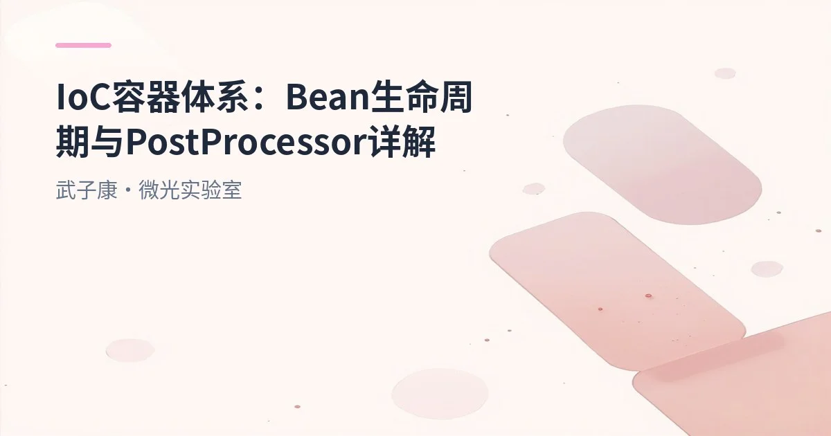 IoC容器体系：Bean生命周期与PostProcessor详解